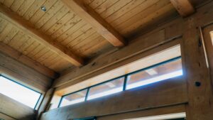 Cypress SarkingStable, chemical-free timber lining used here for ceilings and walls.