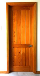 Interior DoorsCypress Timber can be used just about everywhere in a house. Here the knotty timber is a standout feature.